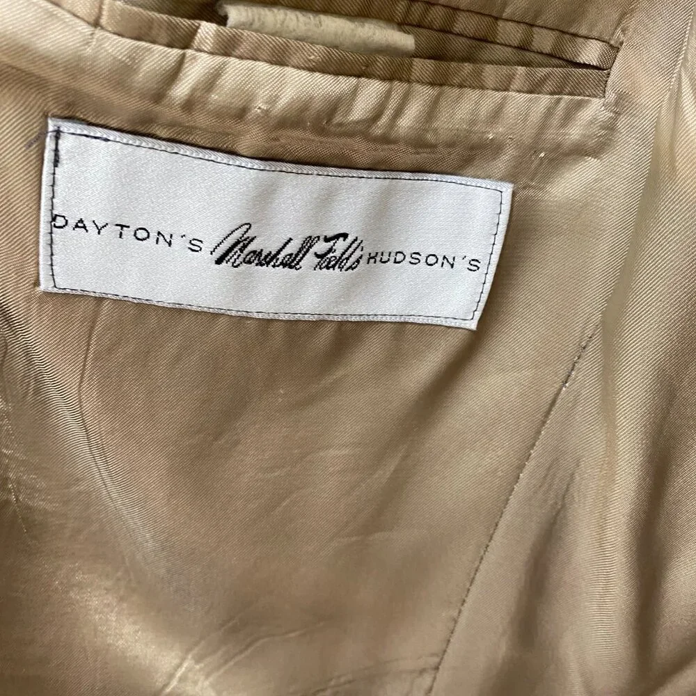 Vintage Marshall Fields 100% Wool Sport Coat Men‎ 40R Brown Herringbone 3 Button